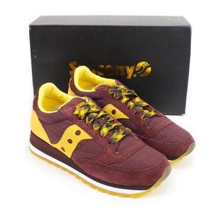 NWB Saucony S60497-14 Jazz Triple Choc/Gold Suede/Fabric Retro Runner Sneakers 7